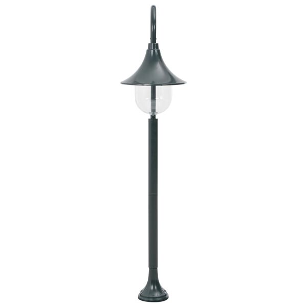 vidaXL Lampa ogrodowa na słupku, 120 cm, E27, aluminium, ciemnozielona