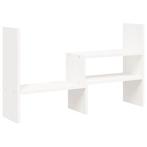 vidaXL Podstawka na monitor, biała, (39-72)x17x43 cm, drewno sosnowe