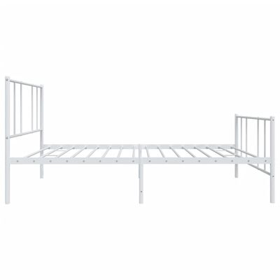 vidaXL Metalowa rama łóżka z wezgłowiem i zanóżkiem, biała, 100x190 cm