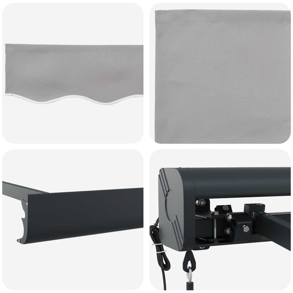 vidaXL Markiza Jasnoszary 350 x 250 x 165 cm Poliester i aluminium