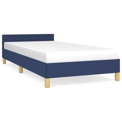 vidaXL Rama łóżka z zagłówkiem, niebieska, 100x200 cm, obita tkaniną