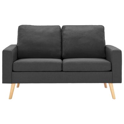 vidaXL 2-osobowa sofa, ciemnoszara, tapicerowana tkaniną