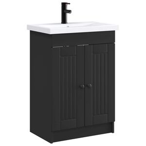 vidaXL Zestaw mebli łazienkowych Czarny 78,5 x 37,5 x 81 cm