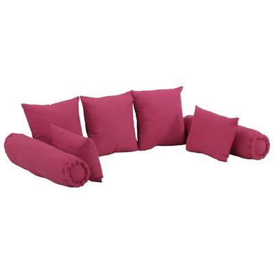vidaXL 7-częściowy zestaw poduszek dekoracyjnych, różowy, tkanina