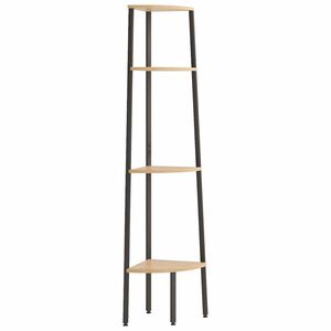 vidaXL P&oacute;łka narożna 4-poziomowa jasnobrązowa i czarna 45,5x31,5x150 cm