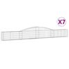 vidaXL Kosze gabionowe, 7 szt, 400x30x40/60 cm, galwanizowane żelazo
