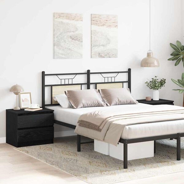 vidaXL Szafka Nocna z szufladą 2 pcs Czarny Dąb 50 x 40 x 43,5 cm