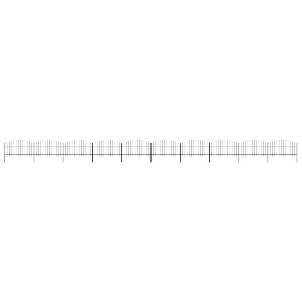 vidaXL Ogrodzenie ogrodowe z wł&oacute;cznią, stalowe, 1781,5 x 125 cm, czarne