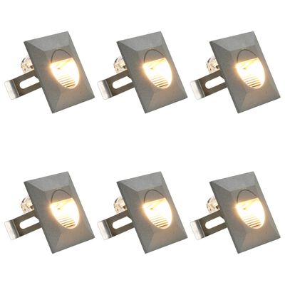 vidaXL Lampy ścienne zewnętrzne LED, 6 szt., 5 W, srebrne, kwadratowe