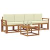 vidaXL Zestaw sof na zewnątrz z poduszką 5 pcs Naturalny i Kremowy
