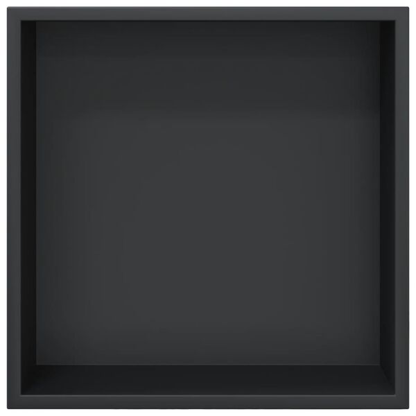 vidaXL Wnęka prysznicowa, czarna matowa, 32x32x9 cm, stal nierdzewna