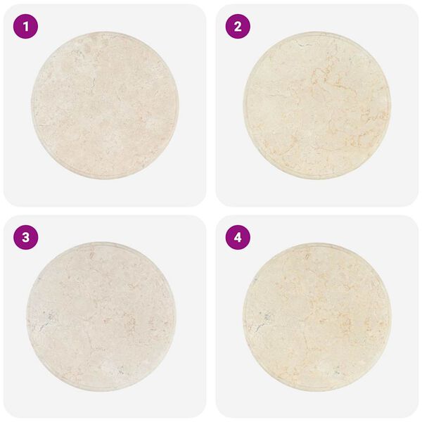 vidaXL Blat do stołu, kremowy, &Oslash;50 x 2,5 cm, marmur