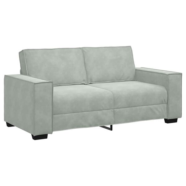 vidaXL Sofa 2-osobowa, jasnoszara, 180x78x84 cm, tapicerowana aksamitem