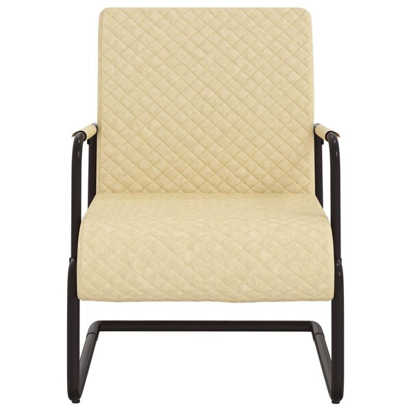 vidaXL Krzesło wspornikowe, kremowe, obite sztuczną skórą