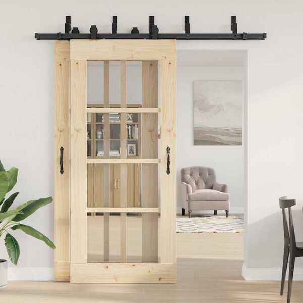 vidaXL System do montażu drzwi przesuwnych, 200 cm, stal, czarny