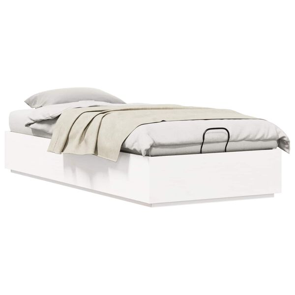 vidaXL Ł&oacute;żko otomanowe Biały 80 x 200 cm Lite drewno sosnowe