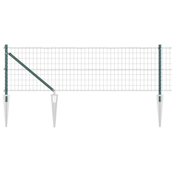 vidaXL Ogrodzenie z słupkiem Zielony 0,4 x 25 m Stal i PVC