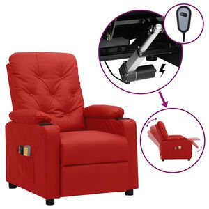vidaXL Elektryczny fotel masujący, czerwone wino, sztuczna sk&oacute;ra
