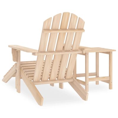 vidaXL Krzesło ogrodowe Adirondack z podnóżkiem i stolikiem, jodłowe