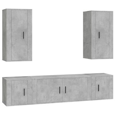 vidaXL 5-częściowy zestaw szafek telewizyjnych, szarość betonu
