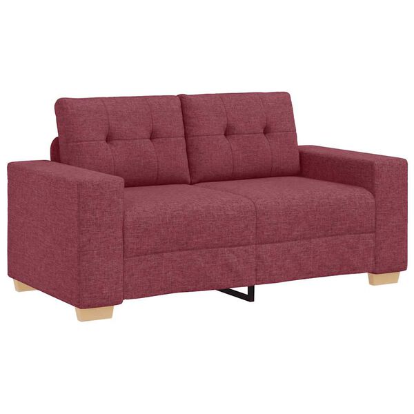 vidaXL Sofa dwuosobowa, wino czerwone, 160x77x82 cm, tkanina