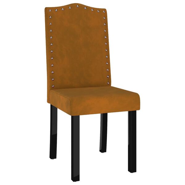 vidaXL Krzesła stołowe, 2 szt., brązowe, obite aksamitem