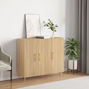 vidaXL Szafka, dąb sonoma, 90x34x80 cm, materiał drewnopochodny