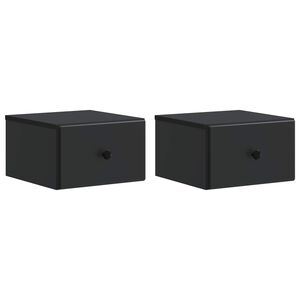 vidaXL Wisząca Szafka Nocna 2 szt. Czarny 34,5 x 33 x 20 cm