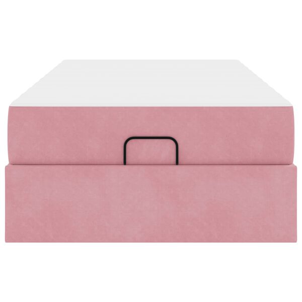 vidaXL Rama łóżka z materacem z materacem 2 pcs Różowy Aksamit