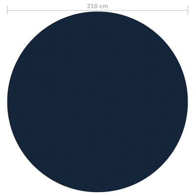 vidaXL Pływająca folia solarna z PE na basen, 210 cm, czarno-niebieska