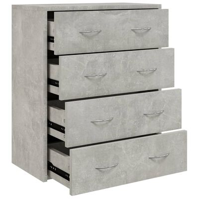 vidaXL Komoda z 4 szufladami, 60 x 30,5 x 71 cm, szarość betonu