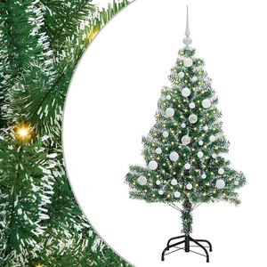 vidaXL Sztuczna choinka z śnieżnym pokryciem z lampkami LED 120 cm