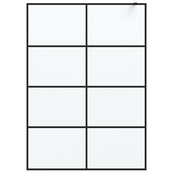 vidaXL Ścianka prysznicowa, czarna, 140x195 cm, mrożone szkło ESG