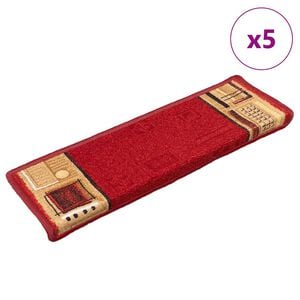 vidaXL Samoprzylepne nakładki na schody, 5 szt., 65x21x4 cm, czerwone