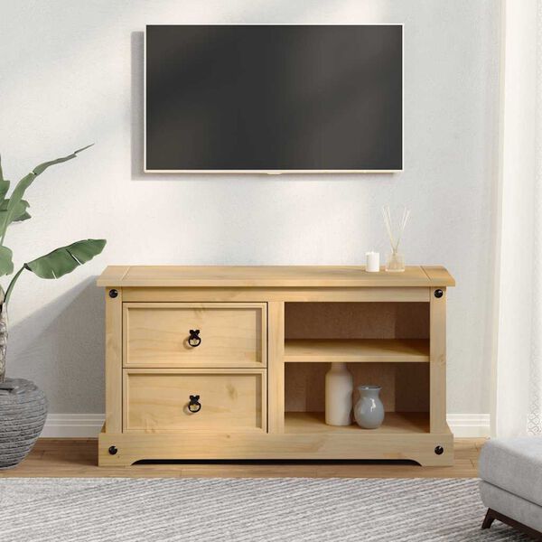 vidaXL Szafka pod TV Corona, 100x40x52 cm, lite drewno sosnowe