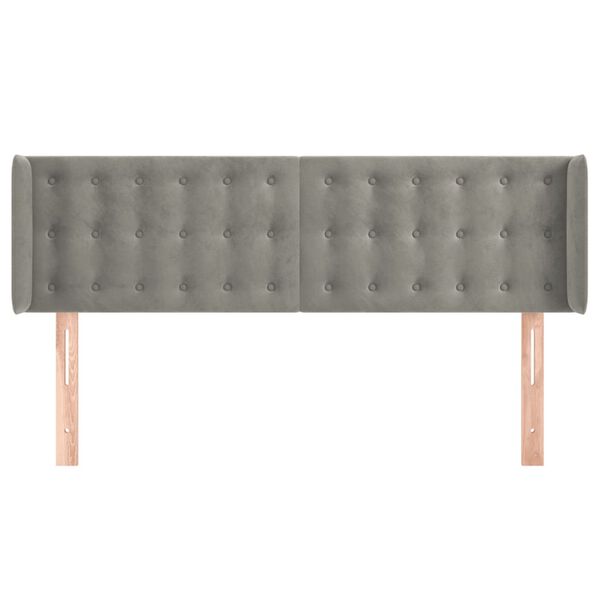 vidaXL Zagł&oacute;wek uszak, jasnoszary, 147x16x78/88 cm, aksamit