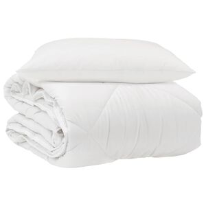 vidaXL Kołdra na Wszystkie Pory Roku z poduszką 2 pcs Biały Mikrofibra