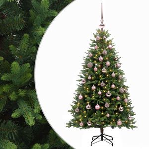 vidaXL Sztuczna choinka z bombkami 120 cm 150 LED Ciepła biel