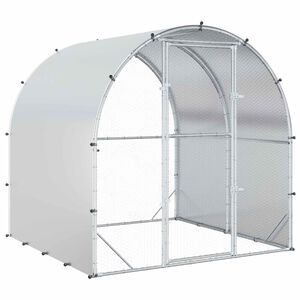 vidaXL Kurnik srebrny 200 x 200 x 200 cm Stal ocynkowana
