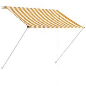 vidaXL Markiza zwijana, 150 x 150 cm, ż&oacute;łto-biała
