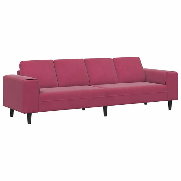 vidaXL Sofa do salonu Czerwone wino 250 x 77 x 76 cm