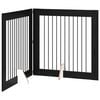 vidaXL Składana bramka dla psa z podp&oacute;rkami 2 pcs Czarny dąb 200,5 cm