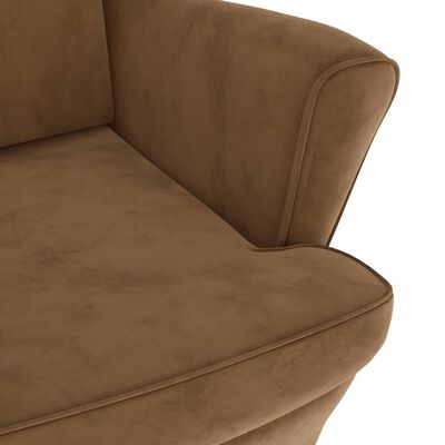 vidaXL Fotel brązowy, aksamitny