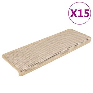vidaXL Samoprzylepne nakładki na schody, 15 szt., 65x21x4 cm, Berber
