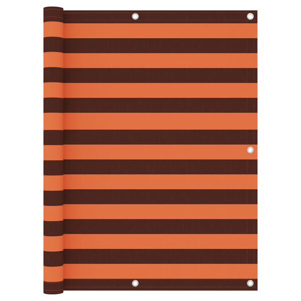 vidaXL Parawan balkonowy, pomarańcz i brąz, 120x300 cm, tkanina Oxford
