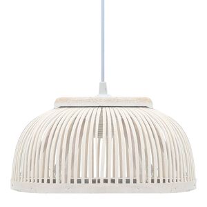 vidaXL Lampa wisząca, bambusowa, 40 W, 34x14,5 cm, p&oacute;łkolista, E27