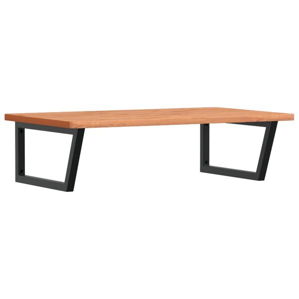 vidaXL P&oacute;łka ścienna pod umywalkę, stal i lite drewno bukowe