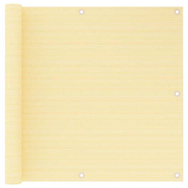 vidaXL Parawan balkonowy, beżowy, 90x500 cm, HDPE