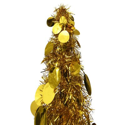 vidaXL Składana, sztuczna choinka, złota, 120 cm, PET