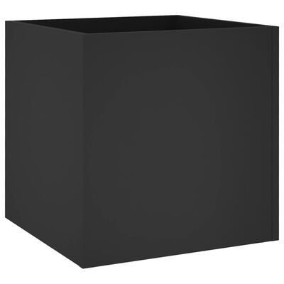 vidaXL Donica, czarna, 40x40x40 cm, materiał drewnopochodny